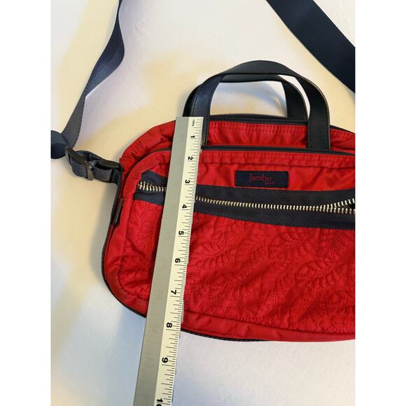 Jambu‎ Embroidered Floral Red Multiuse Crossbody Bag Travel Cosmetic Small - Picture 8 of 12